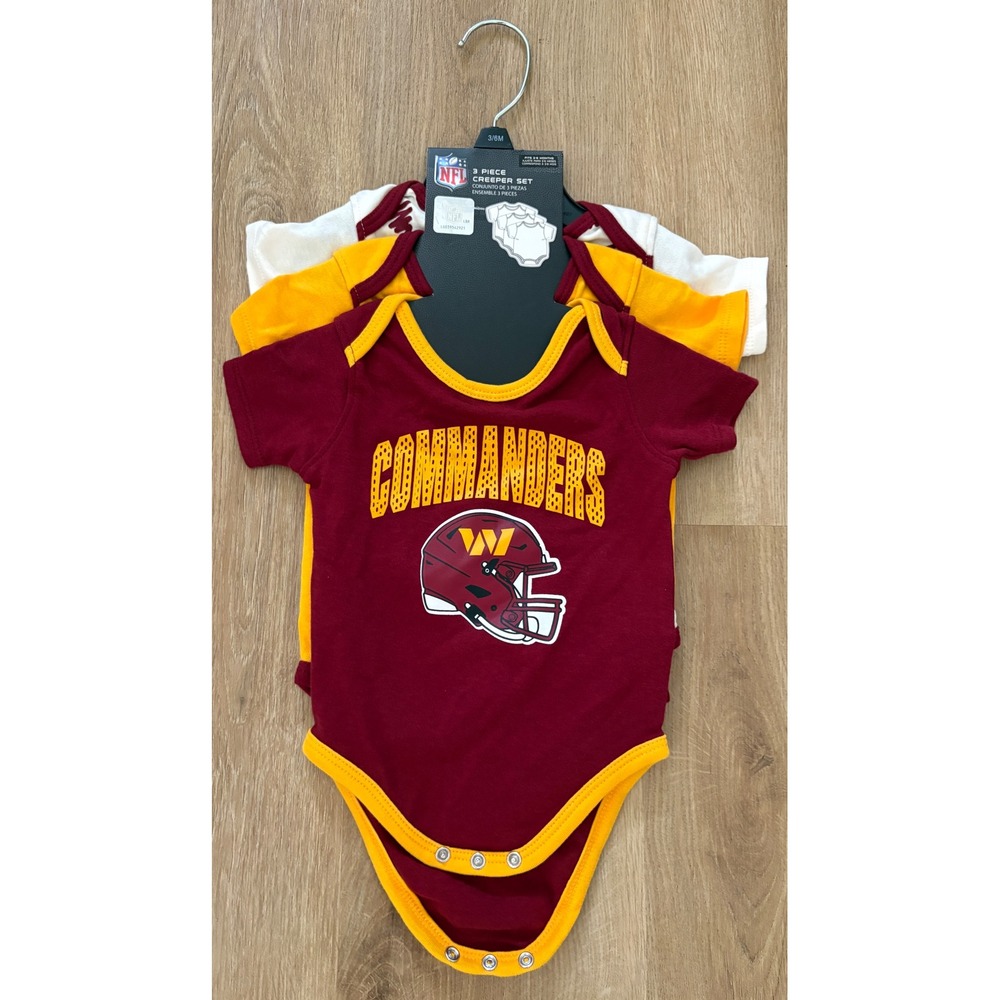 NWT NFL Washington Commanders Baby 3-Piece Set - 3-6 Months - Burgundy/Gold
